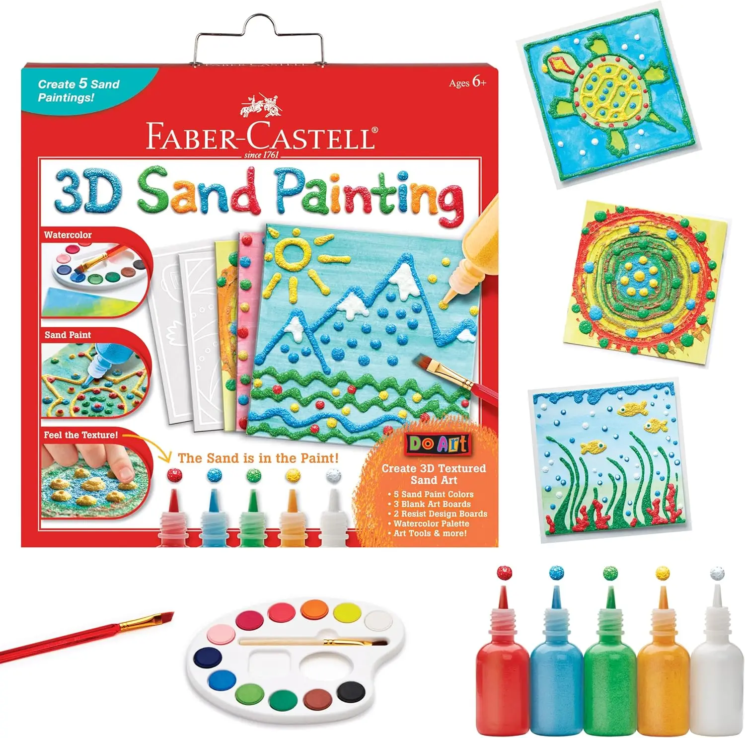 

3D Sand Painting Kit for Kids: Create 5 Art Pictures, DIY Crafts, Gift for Ages 6+