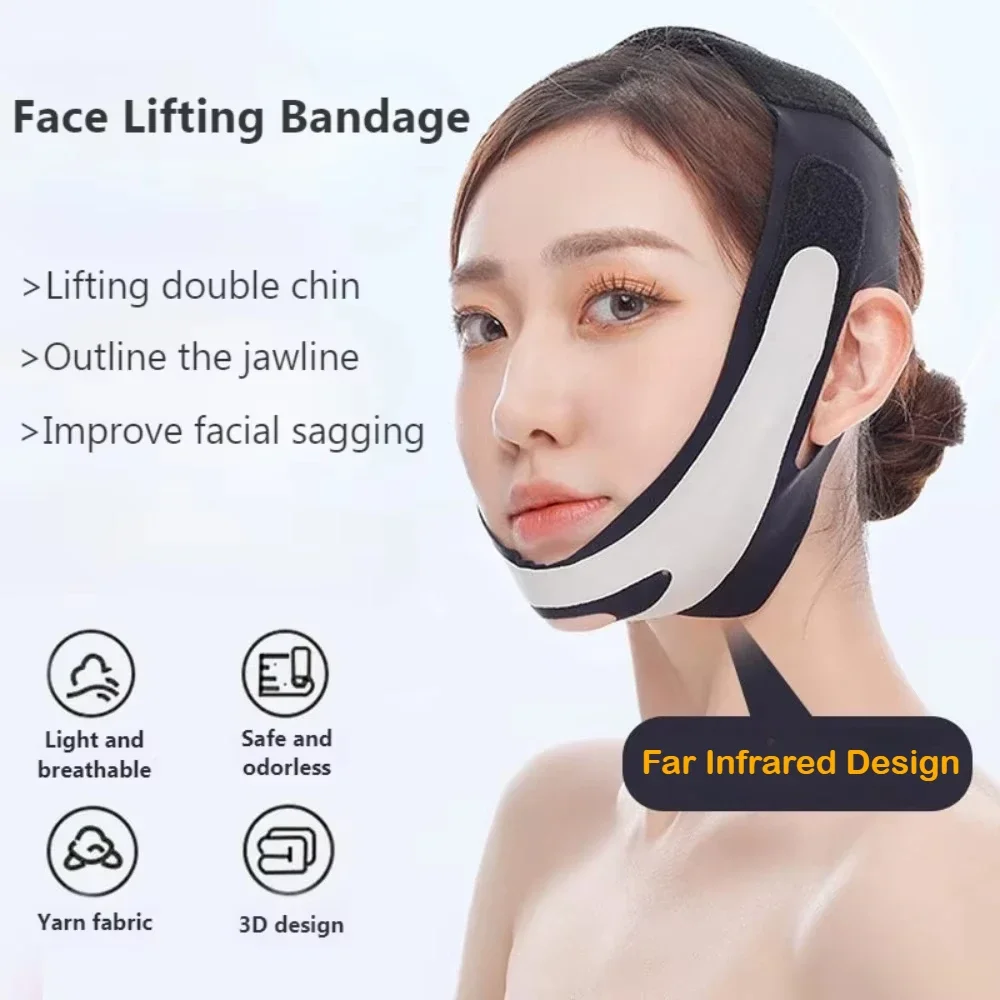 الأشعة تحت الحمراء البعيدة الوجه التخسيس ضمادة الوجه رفع حزام الخامس خط الوجه المشكل تقليل الذقن المزدوجة المضادة للتجاعيد حزام أداة العناية بالبشرة