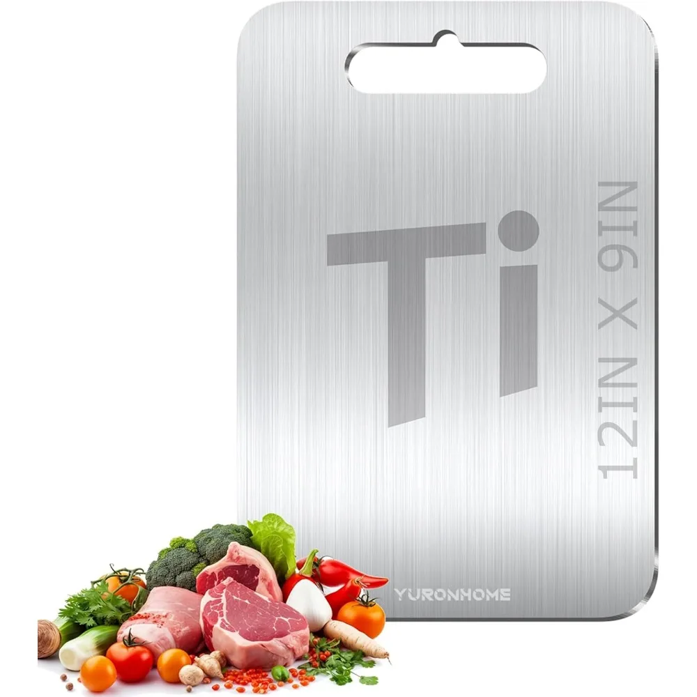 

Titanium Cutting Boards, Cutting Boards for Kitchen, Double-Sided Food-Grade, No toxic, New Upgrade, Hygiene Durable Dishwasher