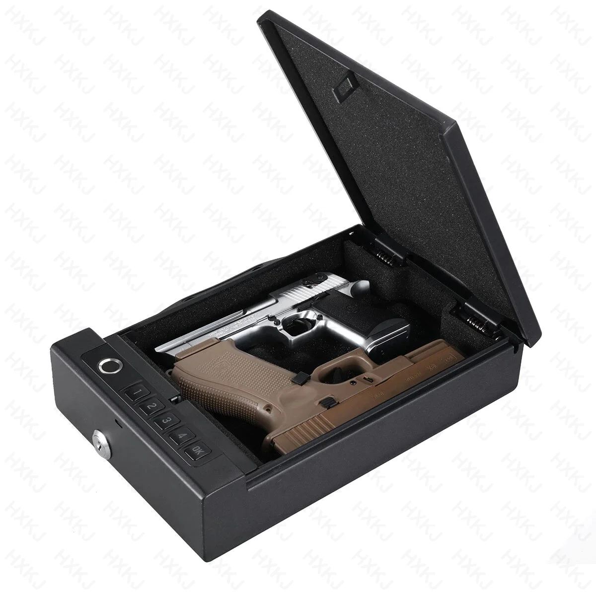 Tuya Portable Gun Safe Biometric Technology APP/Password/Fingerprint/Key Unlock Cold-rolled Steel Material Safe Security Box