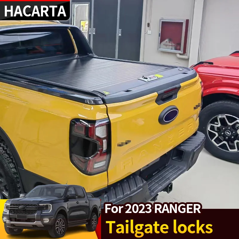 For the 2023 Ranger, the tailgate lock is modified and the tailgate box is electronically controlled key anti-theft lock