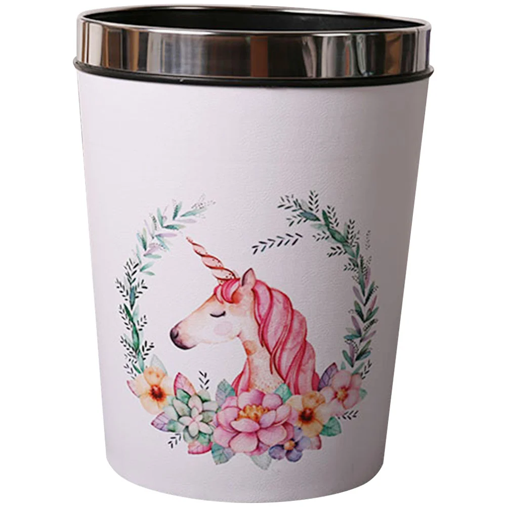 

Office Garbage Can Trash Outdoor Unicorn Christmas Waste Basket for Home Decor Bathroom Wastebasket Household Classical