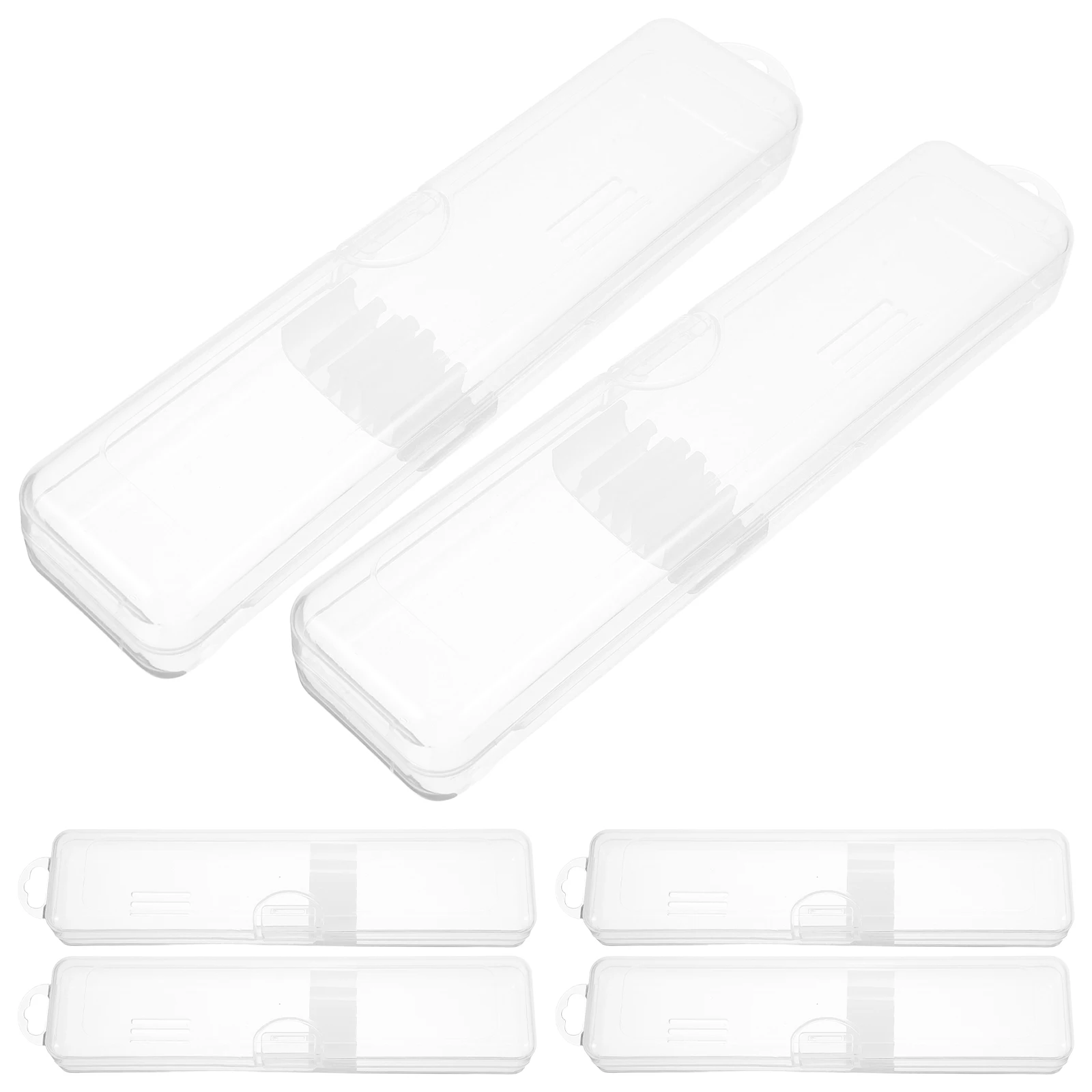 

6 Sets Portable Straw Storage Box Mini Plastic Containers Art Craft Jewelry Clear Boxes Cases for Small Items with Lids