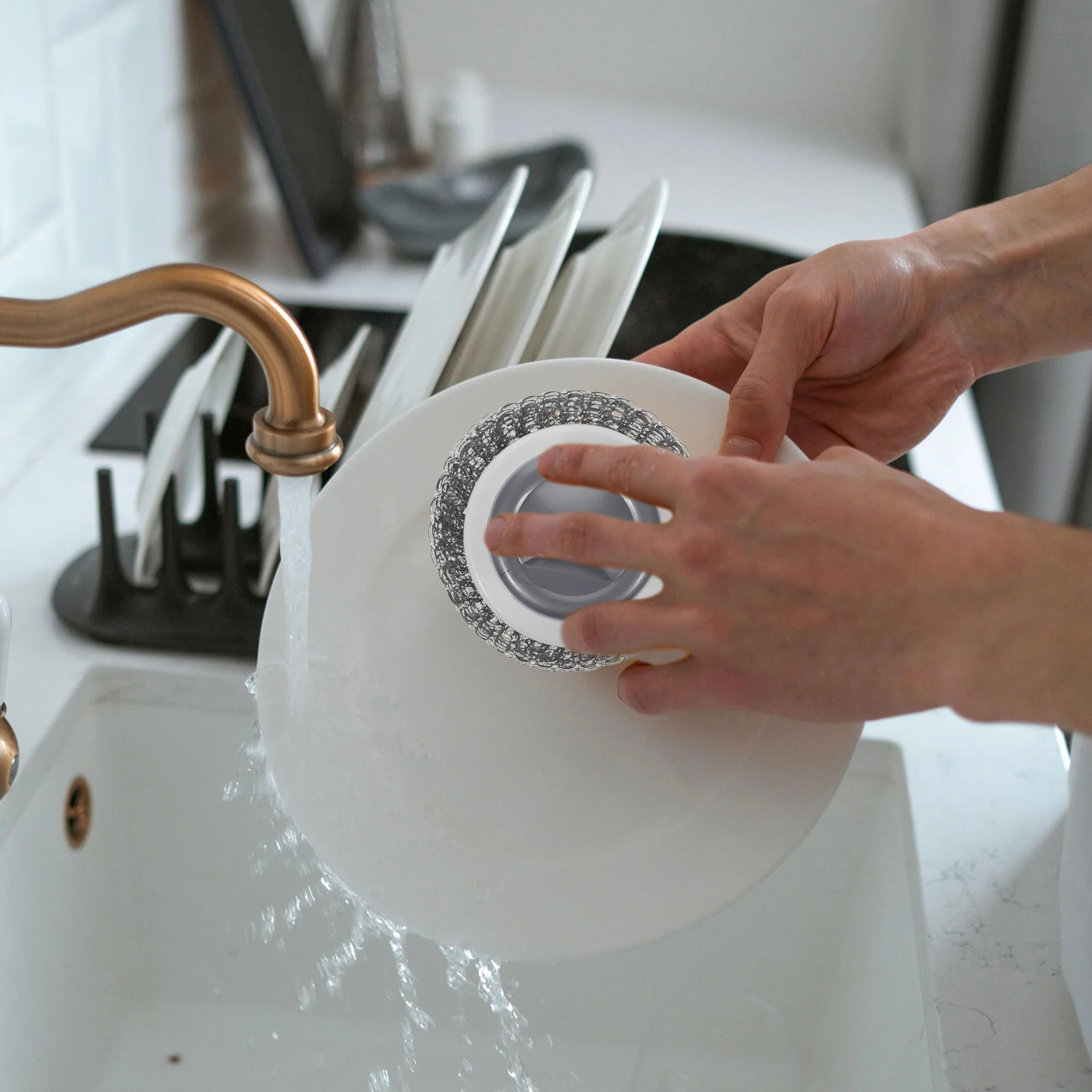 2 pçs louça limpeza bola purificador prato escova cozinha para pratos fio de lavagem