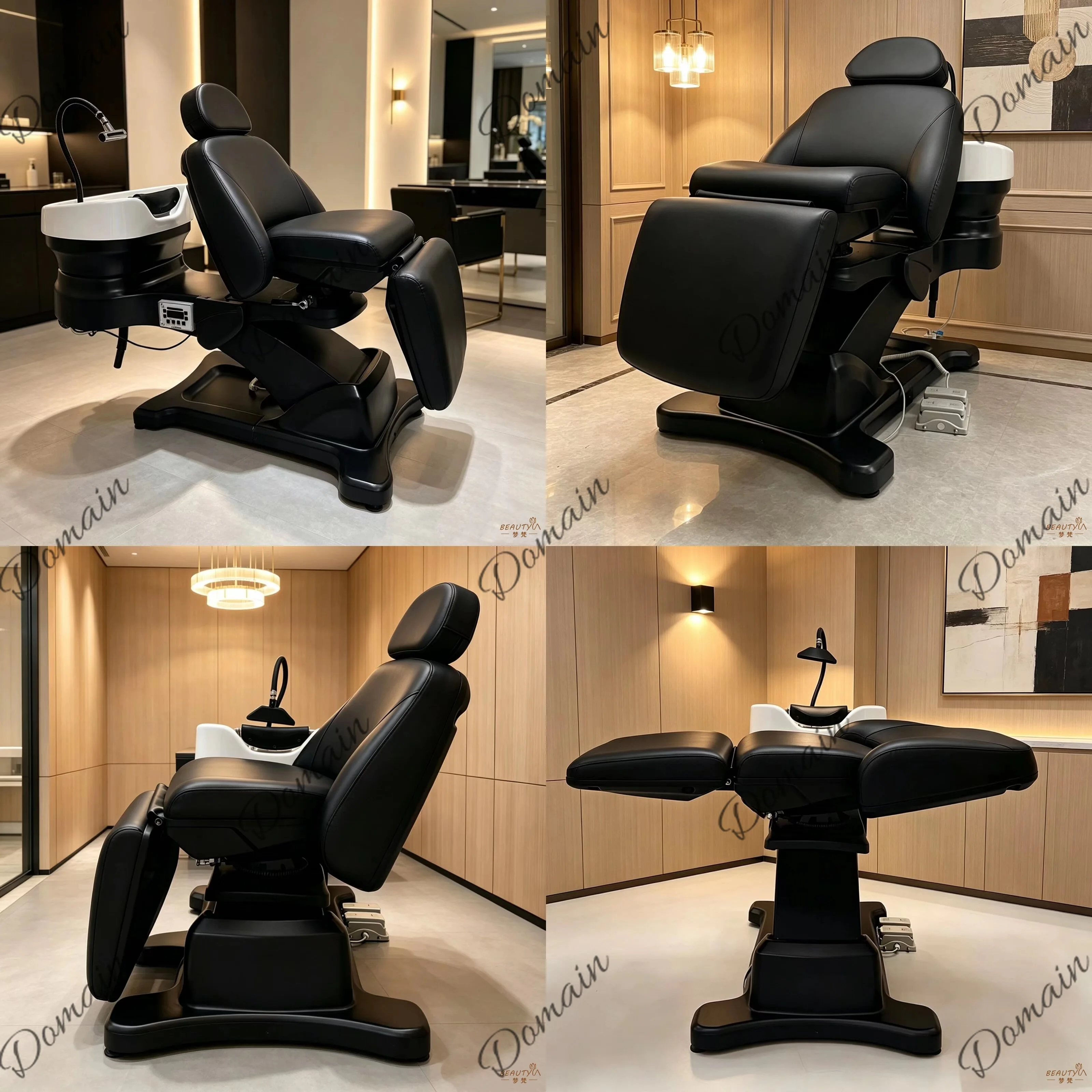 New Electric Hair Salon Adjustable Lifting Shampoo Bed with Ceramic Basin for Spa and Barber Shop Use