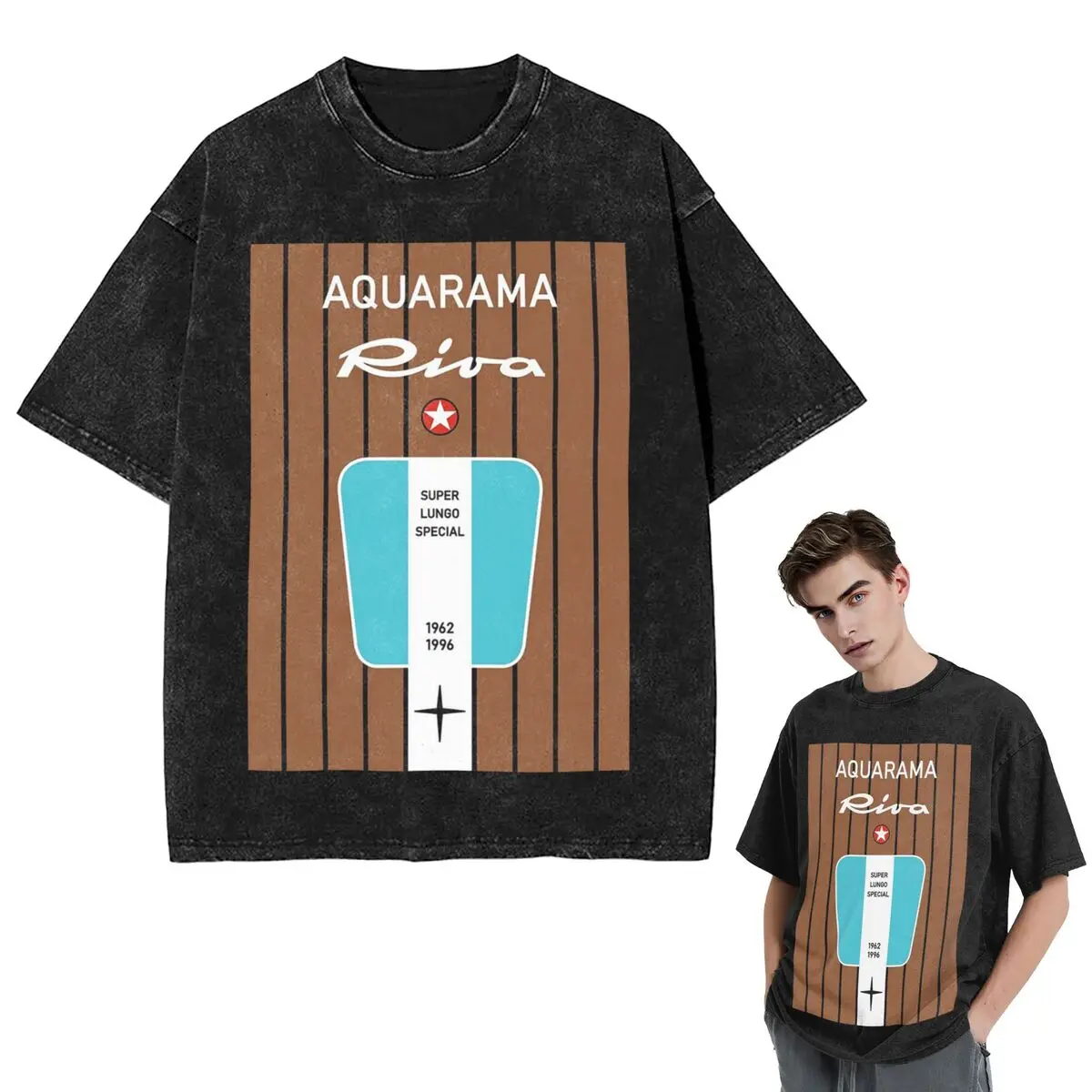 Streetwear T-Shirts Riva Aquarama Yacht Lake Como Cannes Monaco Saint-Tropez Capri Magnet28 Washed T Shirt  T-Shirt Tops Tees