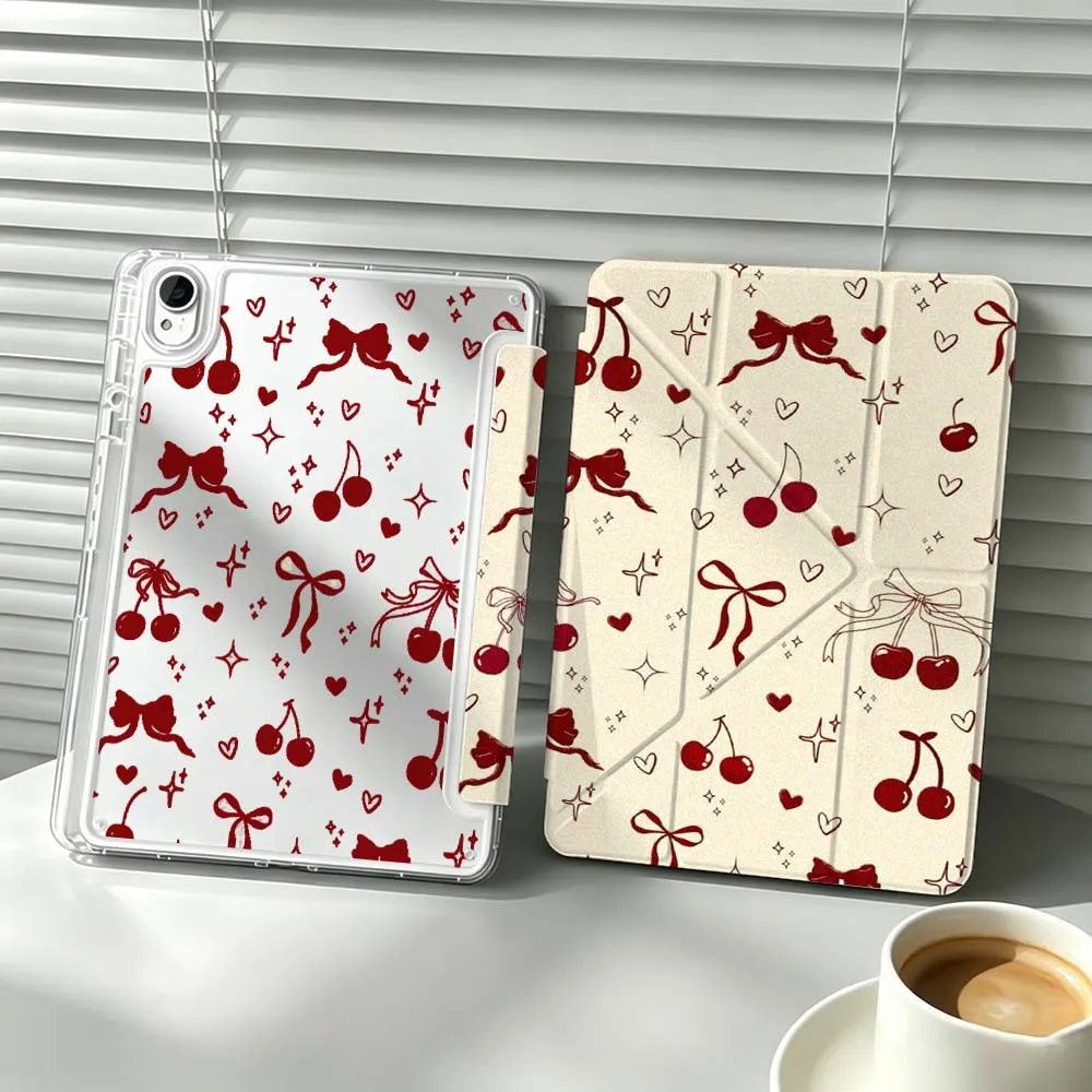 Cherry Red Bow Cover For Huawei MatePad Pro SE Honor Pad 9 V9 GT X9 10.8 11 13.2 inch Pro 3Y Tablet Case