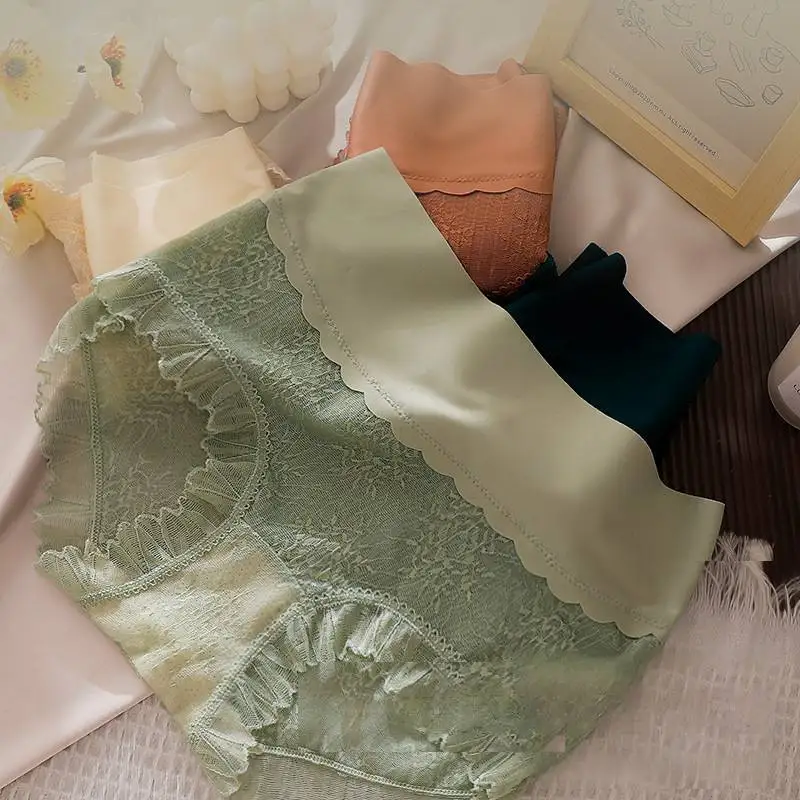 

3pcs Women's Panties Lace Underwear Breathable Girls Briefs Lingerie For Woman Briefs Soft Female Underpants