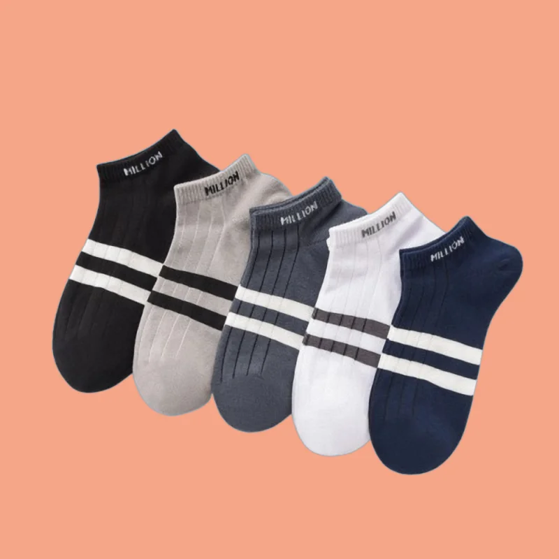 

5/10 Pairs 2024 New Men's Casual Socks Thin Mid-Tube Sweat-Absorbent Low-Top Shallow Mouth Men's Socks Breathable Trendy Socks