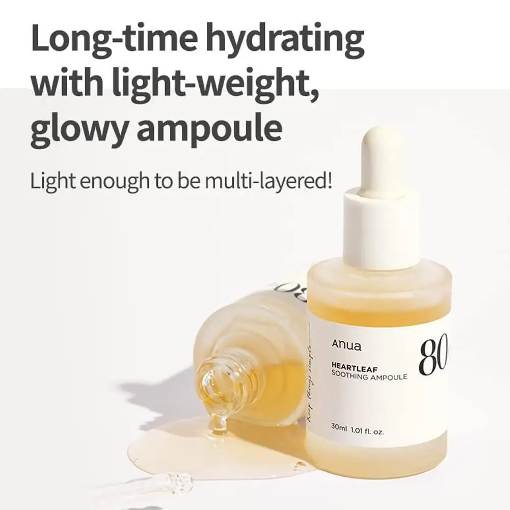 Ampoule Serum 80% Houttuynia Cordata Gentle Soothing Sensitive Skin Hydration Moisturizer Brightening Daily Skin Care Solution