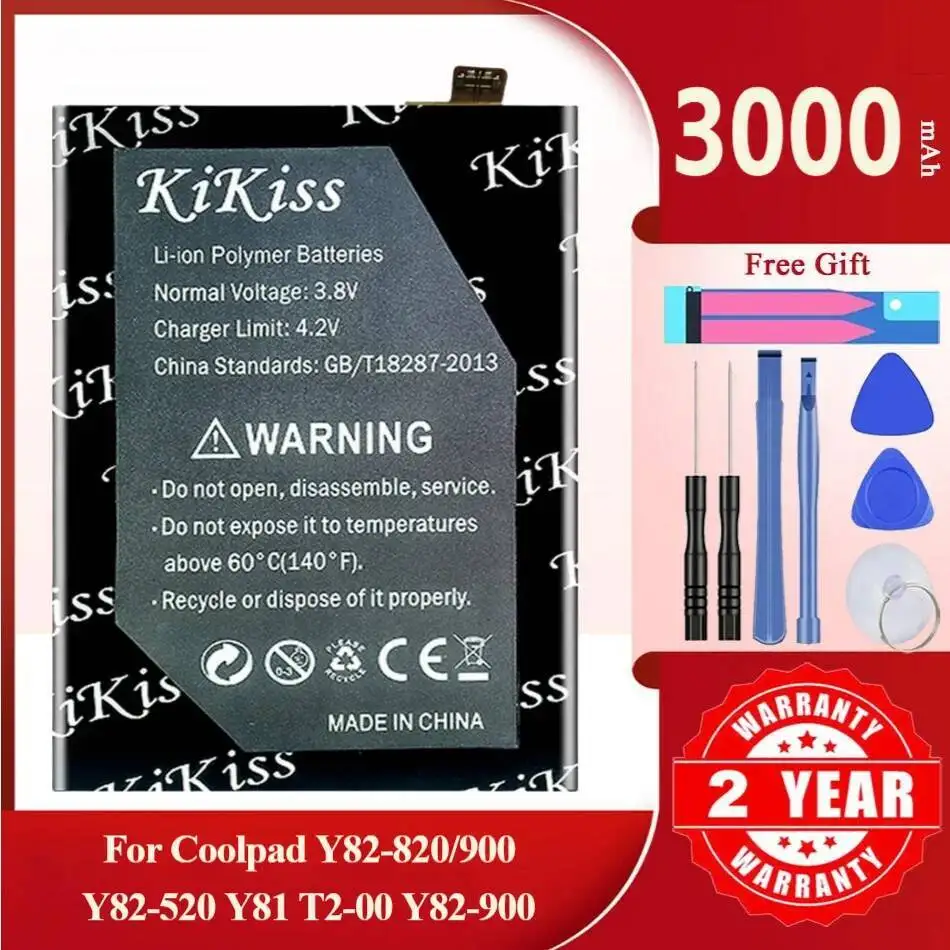 

3000Mah Kikiss Battery Y81 CPLD-368 For Coolpad Y82 820 900 520 T2-00 Y82-900