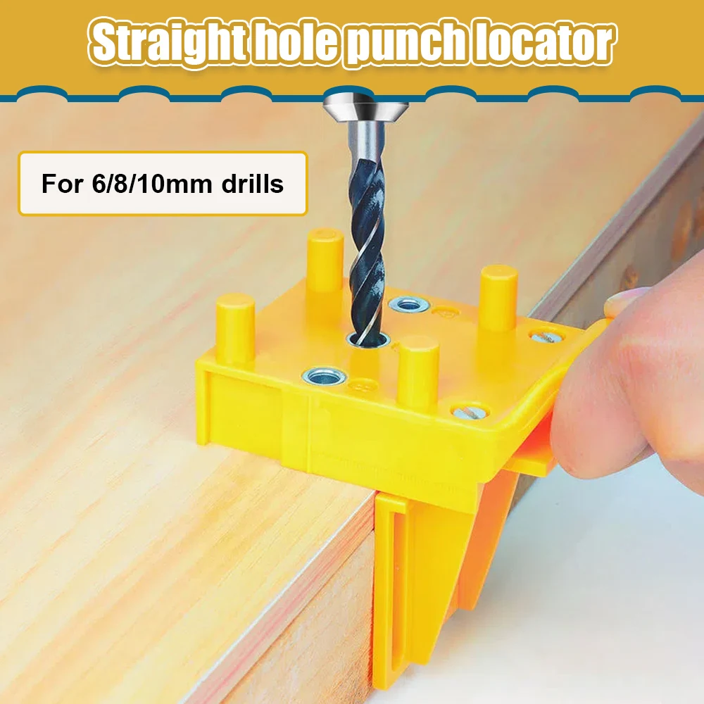 Quick Wood Doweling Jig Plastic ABS Handheld Pocket Hole Jig System 6/8/10mm Drill Bit Hole Puncher For Carpentry Dowel Joints