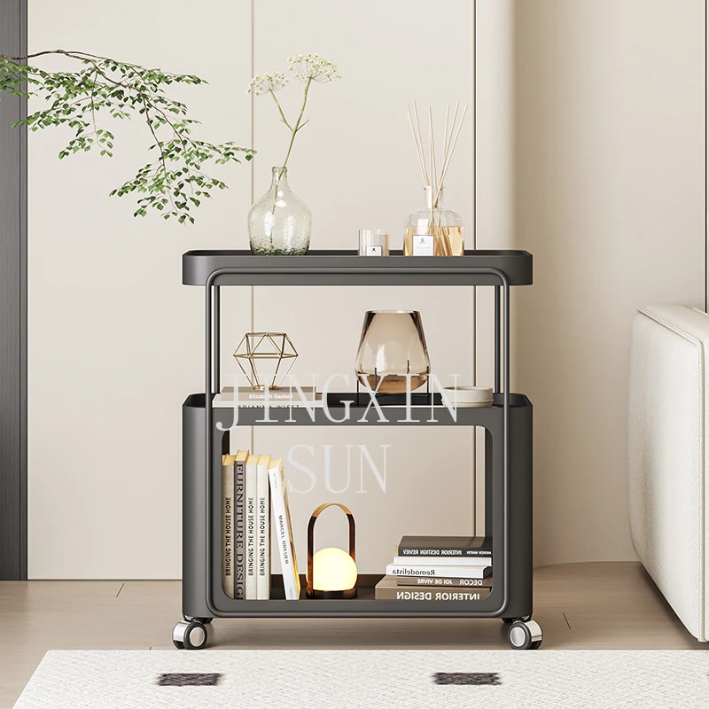 Side table removable coffee table rack with wheels modern simple living room coffee table