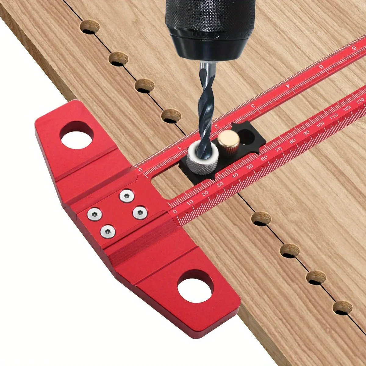 T-Shaped Square Ruler Precision Line Positioning Drawing Auxiliary Ruler Fixture for Woodworking Marking and Measurement