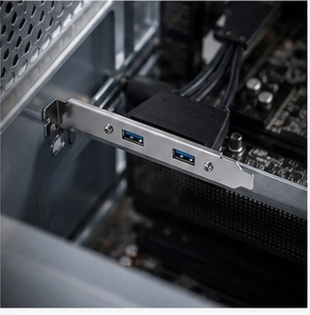 Pci Rear Panel Expansion Bracket 20Pin to Dual USB 3.0 Female Ports USB Hub Adapter for Computer Chassis Backplate Installation