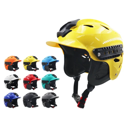 Nuevo riel guía para surf acuático, rescate a la deriva con casco de protección para los oídos, casco de rescate acuático, esquí, deporte, ciclismo, ajustable