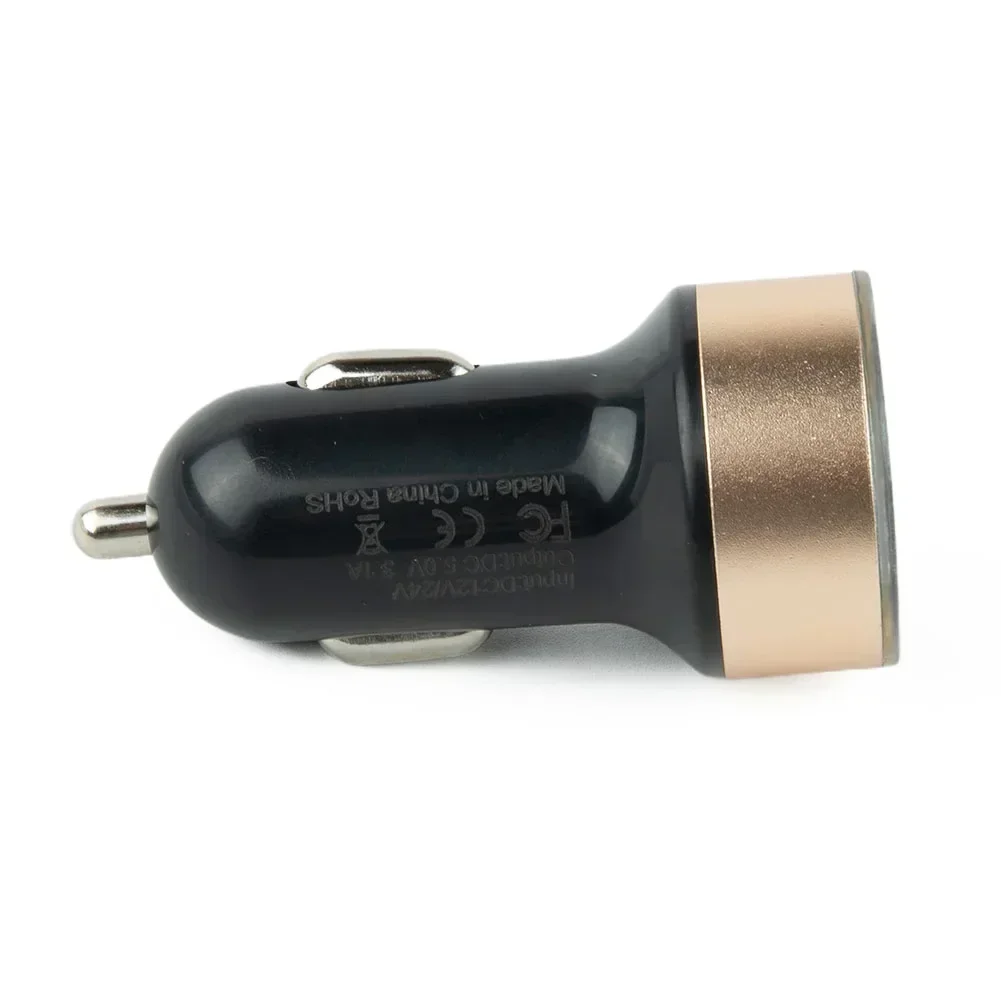 Part Charger Dual USB Port For All The Cars LED Voltage Display Quick Charge 12/24V 3.1A ABS Replacement Useful