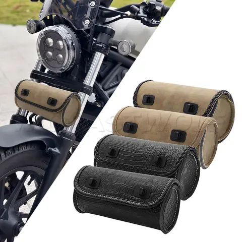 할리 Sportster XL883 XL1200 범용 오토바이 안장 가방 모델 사이드 PU 가죽 수하물 안장 가방 보관 도구 주머니