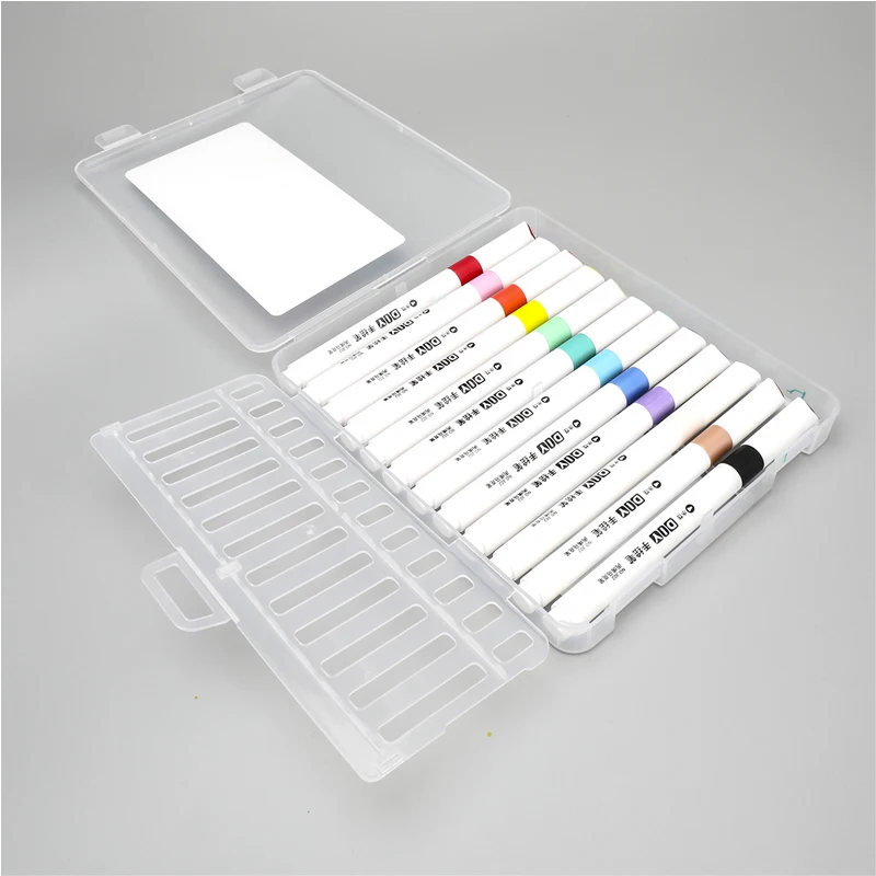 Acrylic Marker Pens Set 12/24 Colors Kids Drawing Markers Hand Drawn Pen School Accessories For Plastic Wood