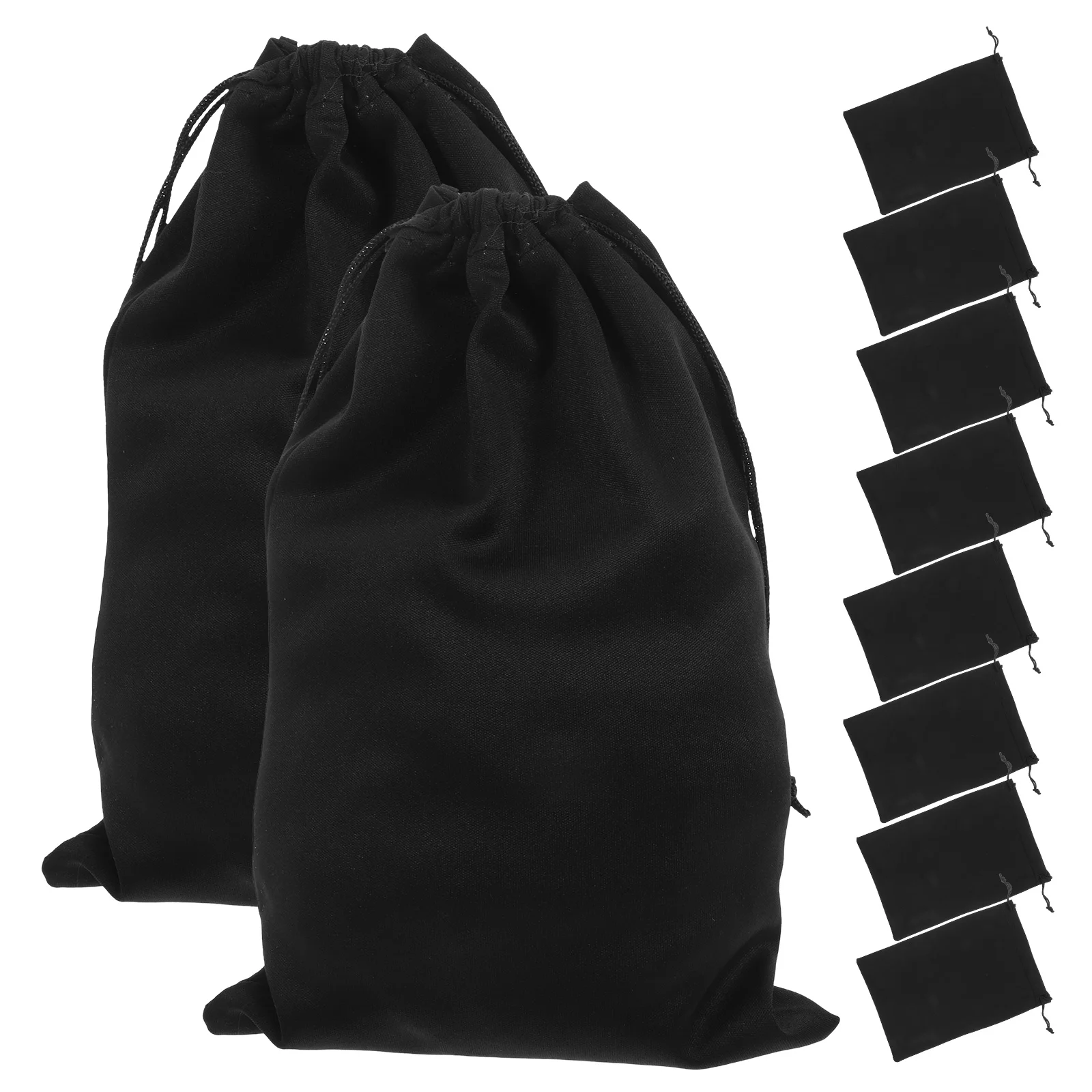 10 Pcs Ski Goggle Drawstring Pocket Black Mask Sunglasses Case Veneer Carrying Pouch Flannel Child Bag