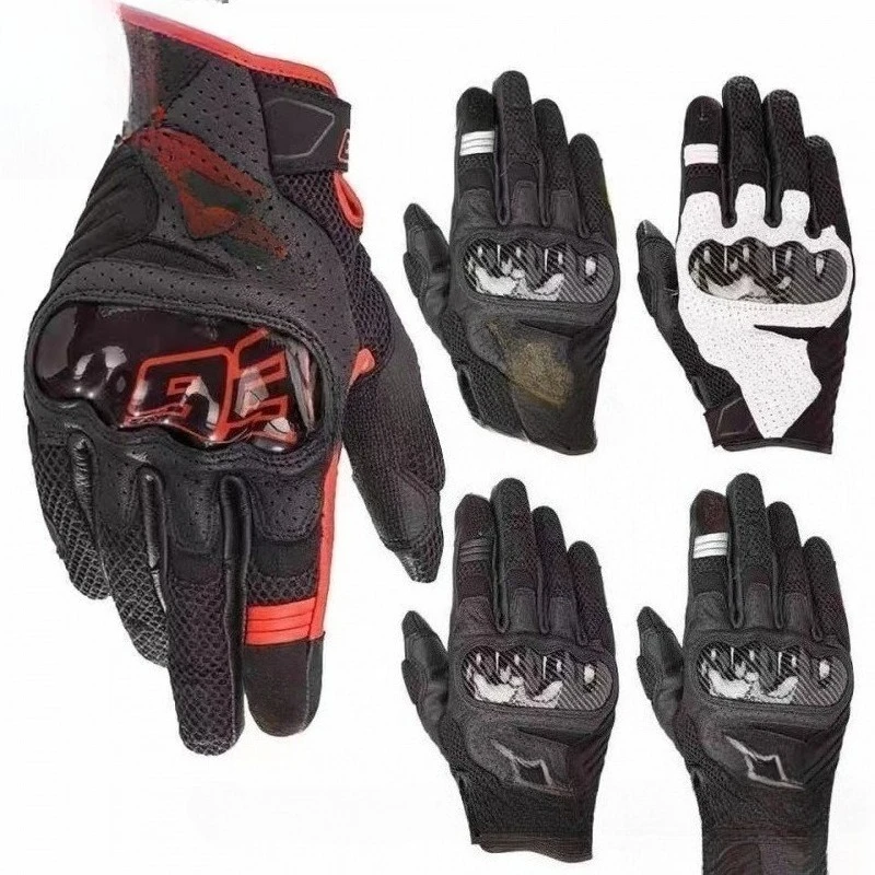 

Four Seasons motorcycle riding gloves Leather carbon fiber protection anti-fall motorcycle Spring racing rider gear full finger