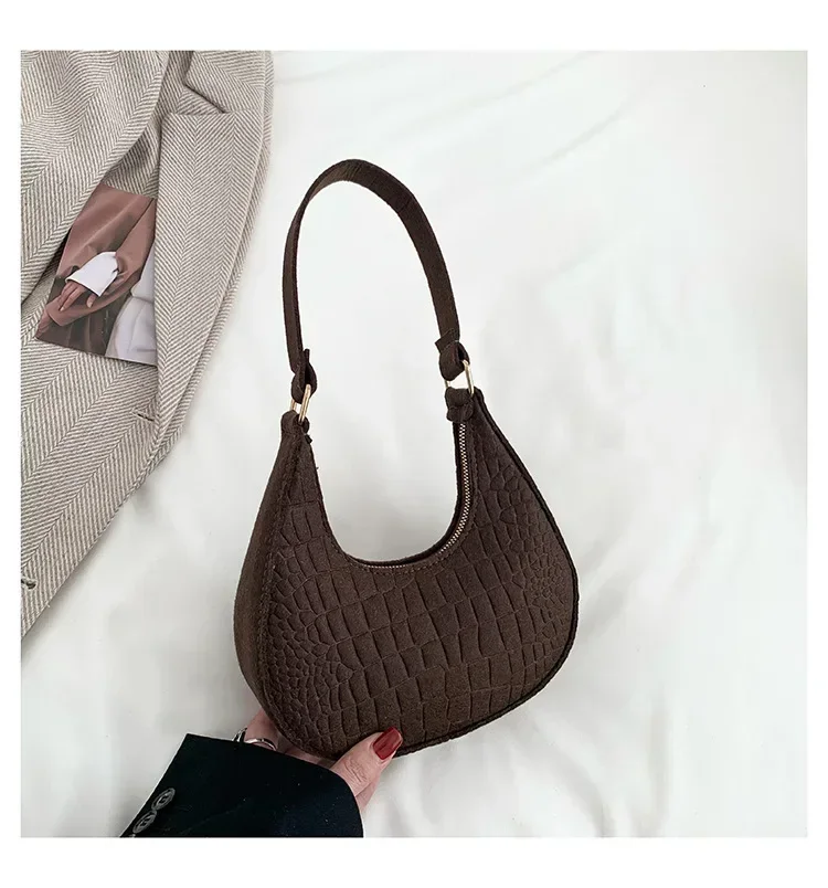 Fashion Women Underarm Shoulder Bags Half Moon Armpit Ladies Black And White Handbags Brand Designer Trend Purse 2024 purses