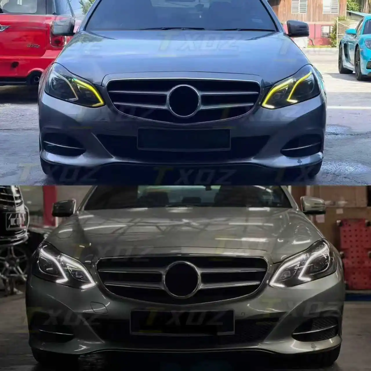 Białe światła do jazdy dziennej DRL LED do Mercedes W212 Klasy E E300 E400 Inteligentny system oświetlenia LED Reflektor