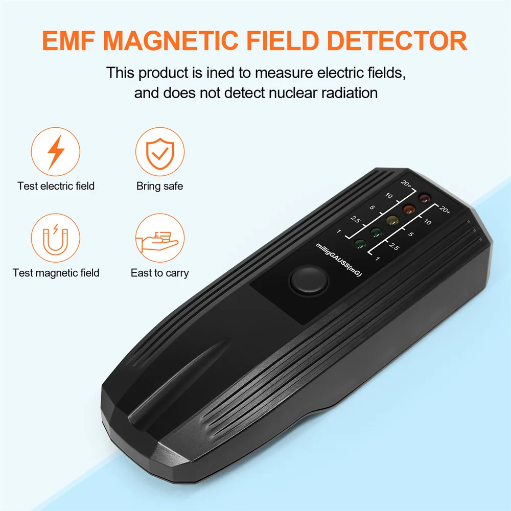 0-20 milliGauss Electric Magnetic Field Detector Tester Portable 5 LED Indicators EMF Meter Dosimeter For Computer Phone Laptop