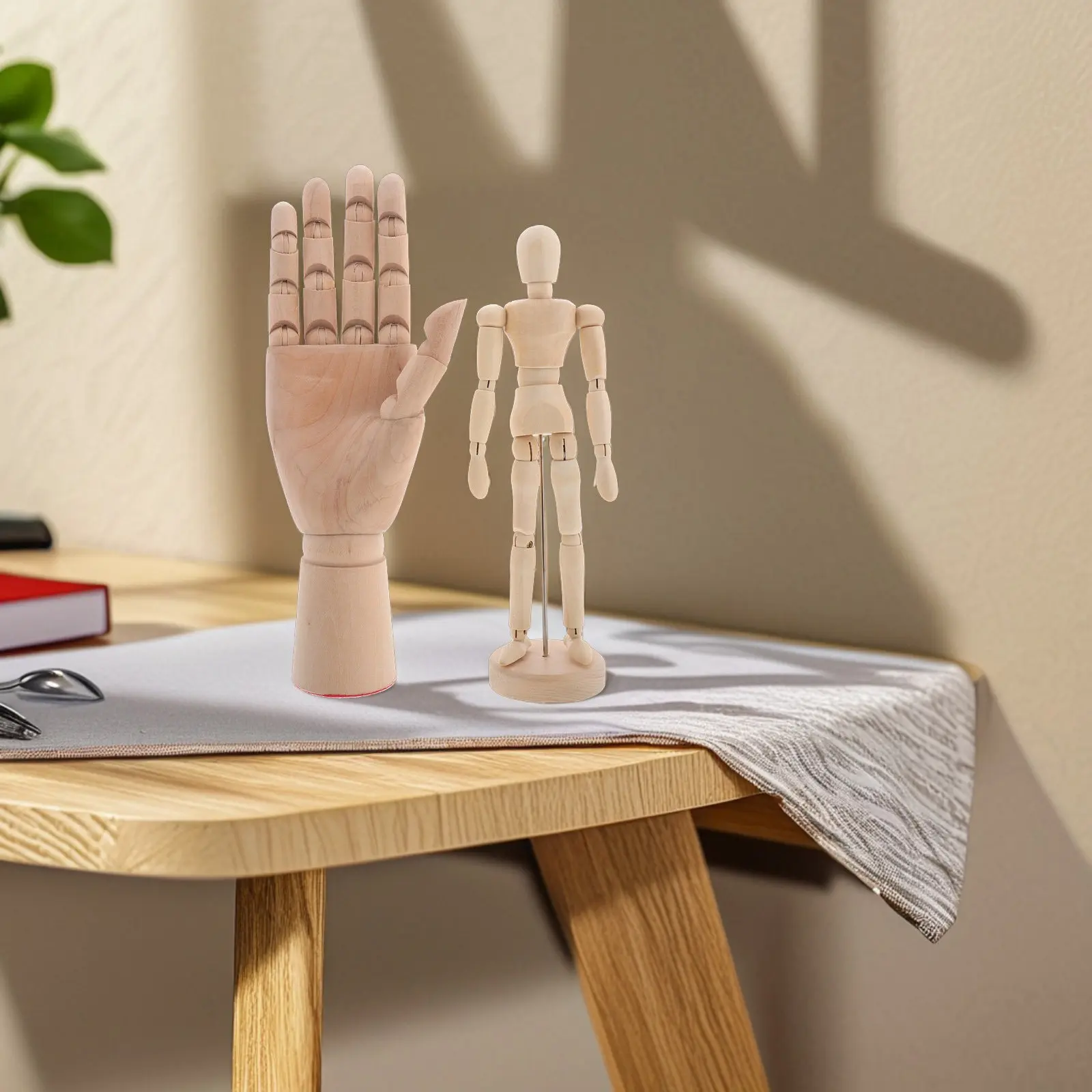 

2Pcs Wooden Artist Drawing Figures 8Inch 10Inch Flexible Manikin Right Hand for Sketching Painting Art Anatomy Practice