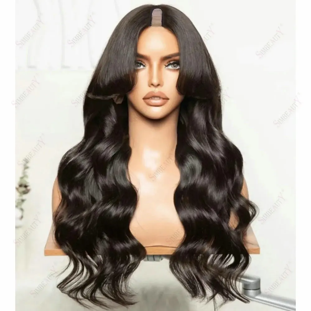 Women's Wig Unprocessed Remy Human Hair 1x4 Size Middle U Part Wigs with Clips Glueless Cheap Full Machine Made Natural Wigs