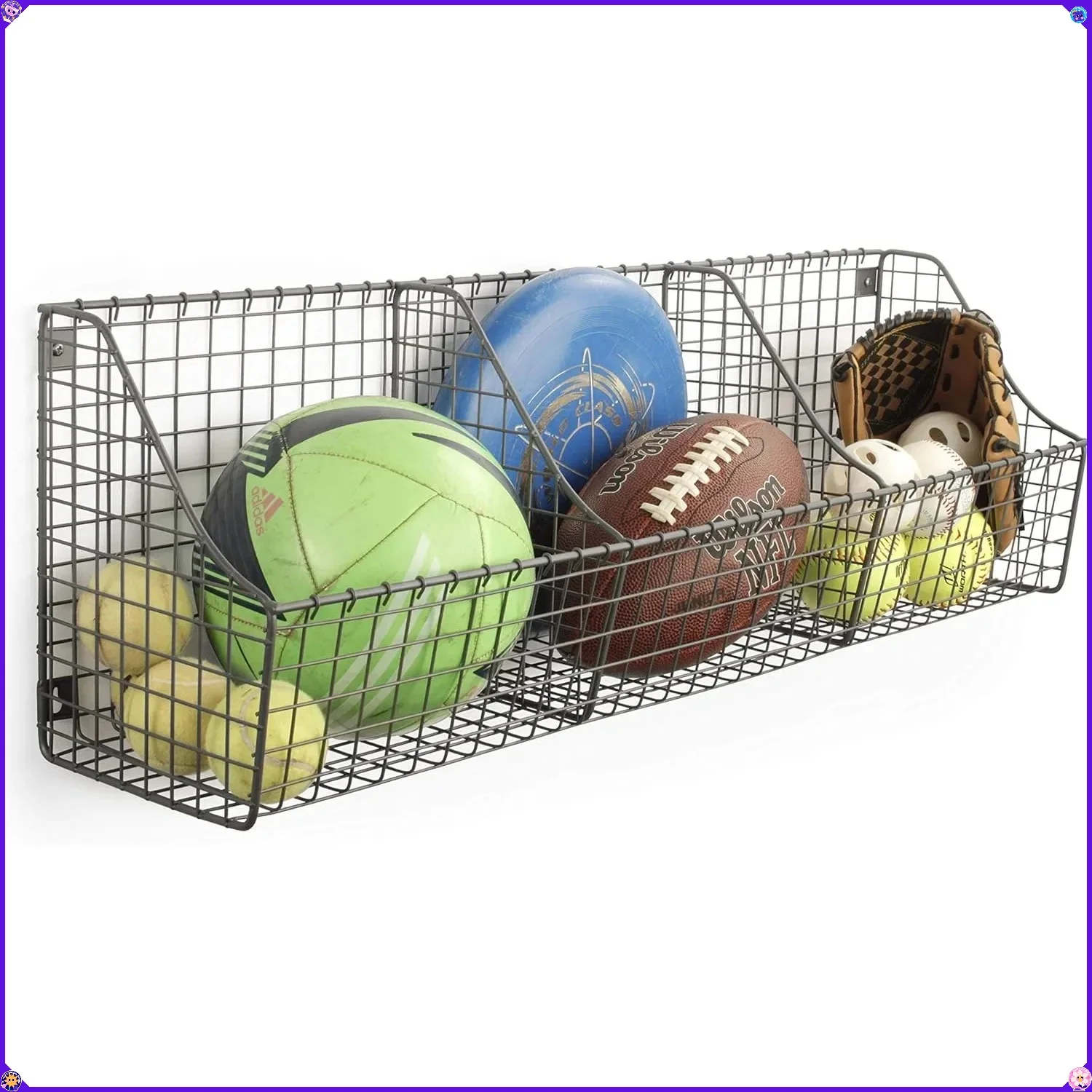 

Промышленная серая настенная полка с тройной корзиной - домашний органайзер в деревенском стиле для хранения в офисе в кухне, ванной комнате