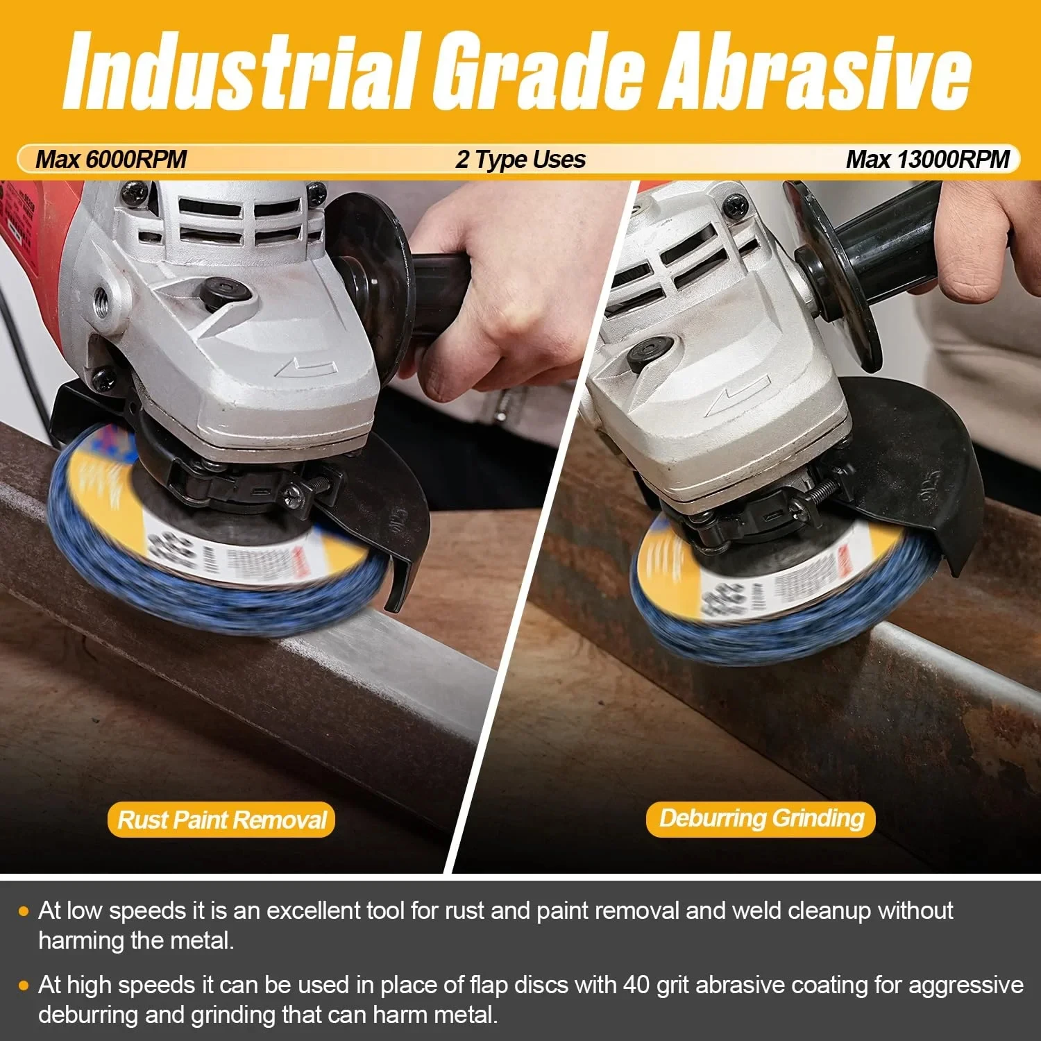 1 unidad Disco abrasivo de diamante de 100/115/125mm para amoladora angular, para eliminación de pintura y óxido, limpieza abrasiva
