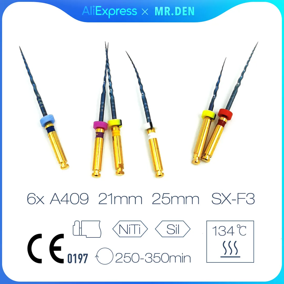 Dental Niti Endo Files Taper Dental Rotary Needle Accessories Files Endodontic Files Use for Root Canal Cleaning Heat Activation