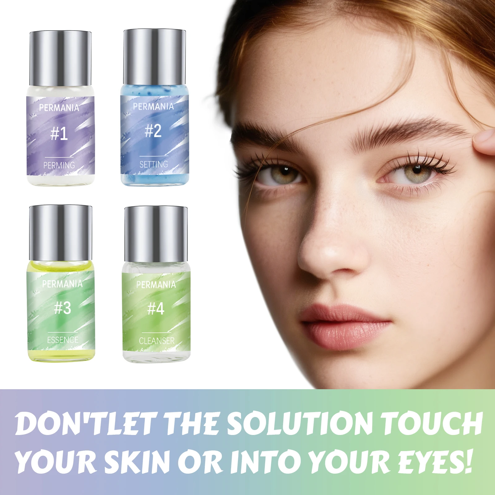 Wholesale 5 Bottles/Lot #3/4 PERMANIA Lash Lift Lotion Lash Nutrition Lotion Cleanser Eyelash Enhancer Eye Makeup Tools