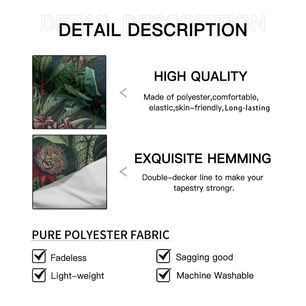 Midnight Rainforest I Tapestry estetica Room decor Wall Hogar Decorating