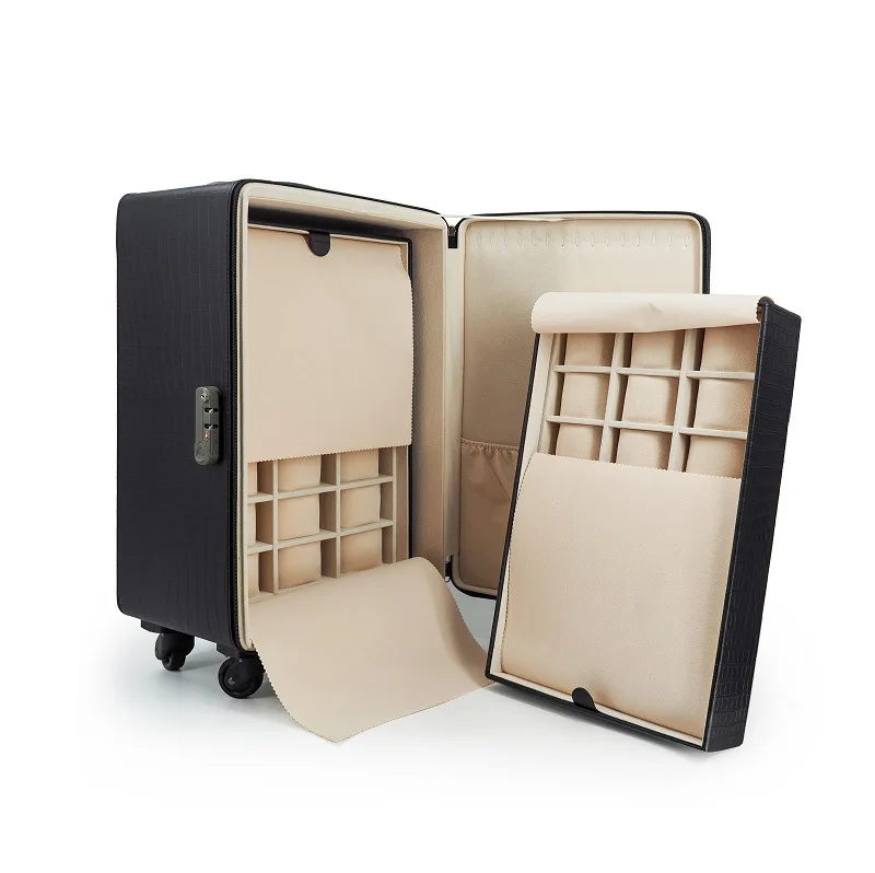 Pan Universal Wheel Jewelry Trolley Case Ring Pendant Pillow Bag Jewelry Storage Box
