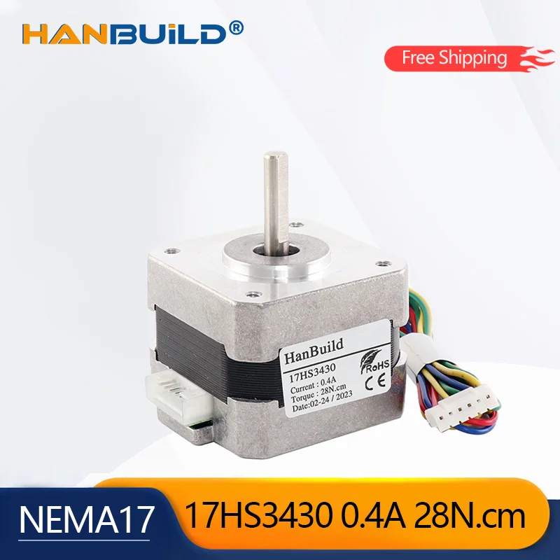 2 Phase Nema17 Stepper Motor 0.4A 28N.CM 17HS3430 4 Leads 42 Stepper Motor For 3D Printer CNC Laser Accessories
