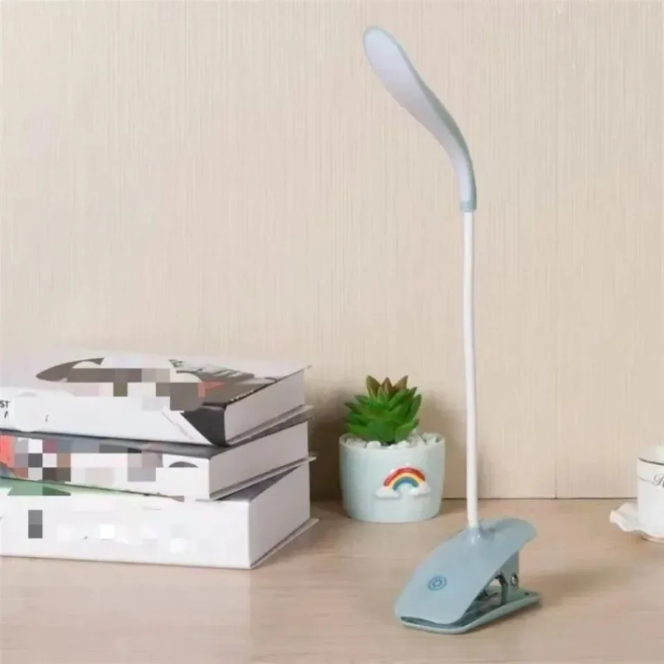 LED Clip On Reading Lamp 360° Adjustable Flexible Hose Dimmable Eye Protection For Bedside Study Desk Reading Light Accessory