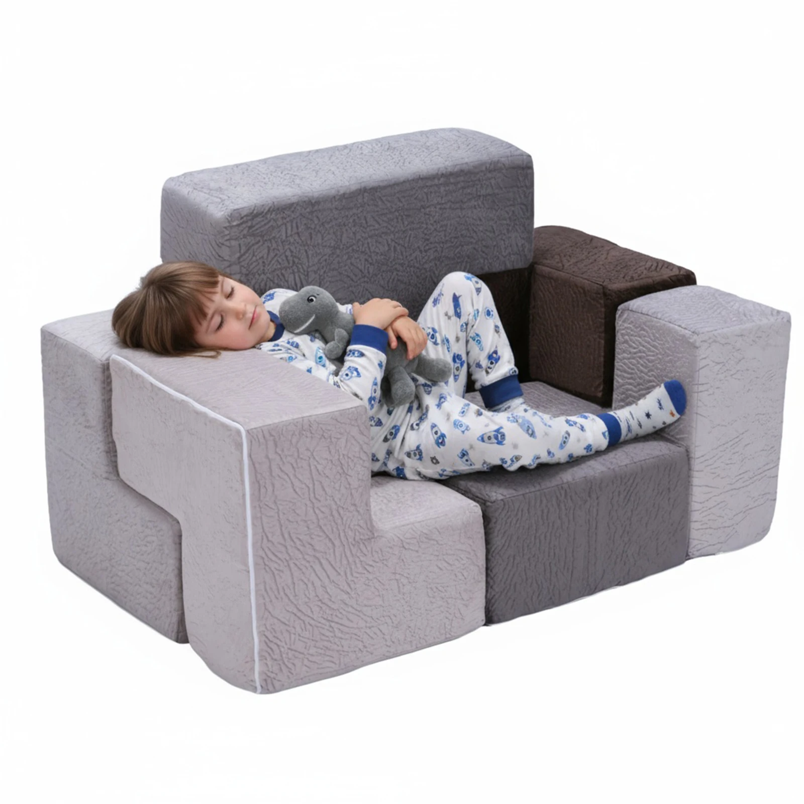 

7Pcs Creativity Sectional Sofa Washable Inspiring Creativity Blocks Chair Wear Resist for Kids Bedroom Playroom Furnitures