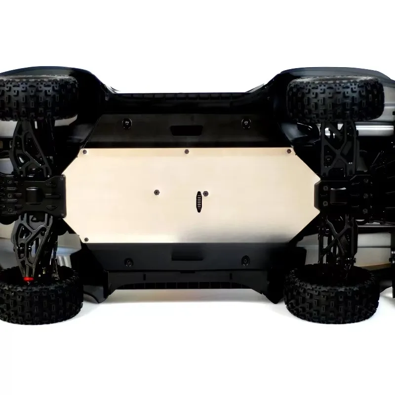 For ARRMA EXB V3 Mojave 1/7 RC Short Course Truck Stainless Steel Skid Plate Chassis Armor Diff Guard Mud Flaps Soft Rubber Part