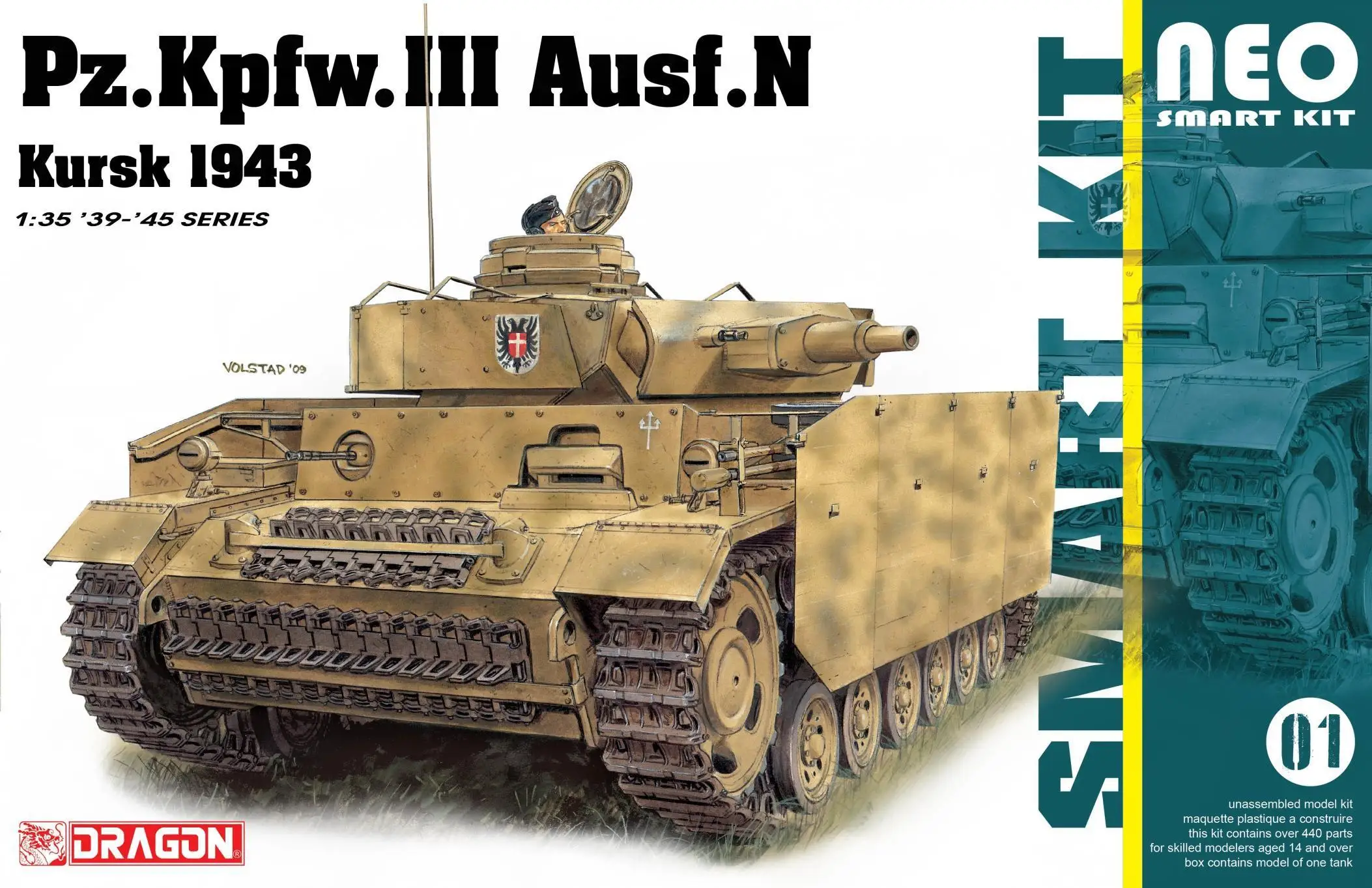 

DRAGON 6559 1/35 19-45 SERIES MODEL PZ.KPFW.III AUSF.N KURSK 1943 TANK MODEL.