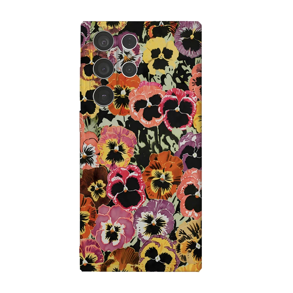 

Чехол для телефона Vibrant Pansies для Samsung Galaxy S25 S24 S23 Ultra Plus A35 A293, глянцевый HD в твердом переплете, пленочный корпус
