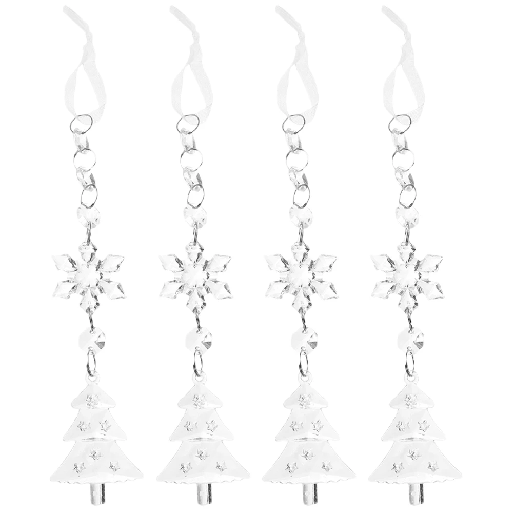 

4pcs Snowflake Pendant Christmas Xmas Scene Layout Supplies Tree Decorations Acrylic Hanging naments Xmas Layout Supplies 15G