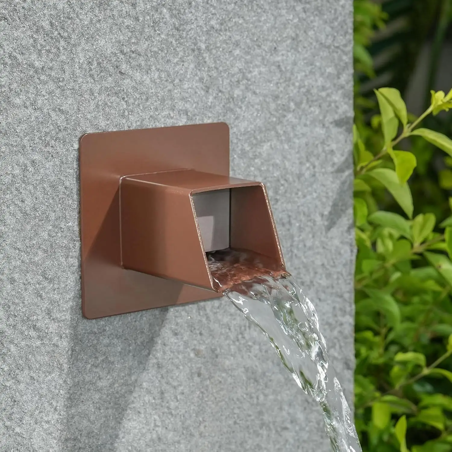 

2 Inch 316 Stainless Steel Square Water Fountain Spout With Integrated Spray Baffle, Waterfall Spillway Scupper For Outdoor