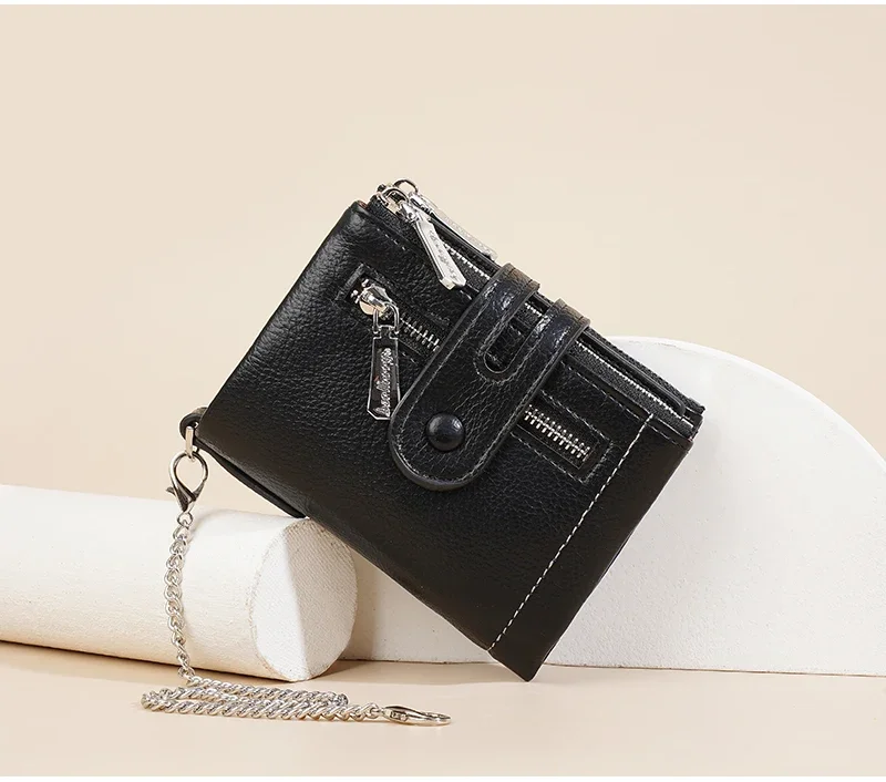 Baellerry Neue Damen-Geldbörsen mit großem Fassungsvermögen, Namengravur, kurzer Kartenhalter, Damen-Geldbörse, Doppelreißverschluss, Münztasche, Geldbörsen für Mädchen – Detail 20