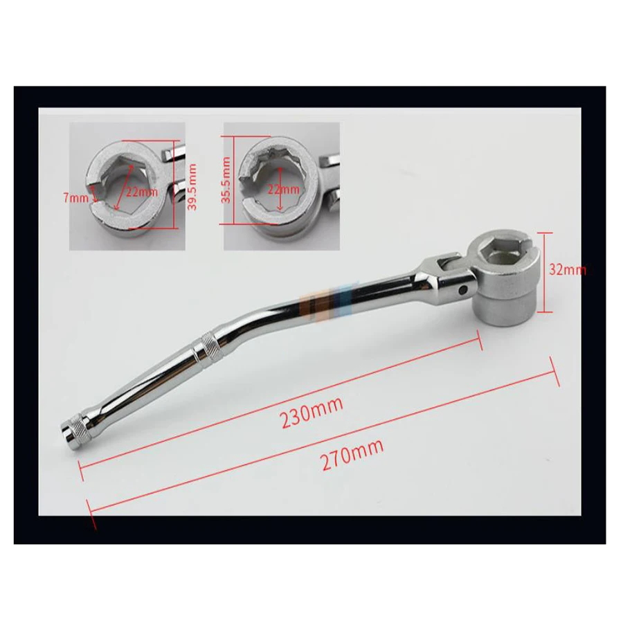 Oxygen Sensor Socket Wrench Removal Tool 6 Angle, 12 Angle Two-in-one Wrench