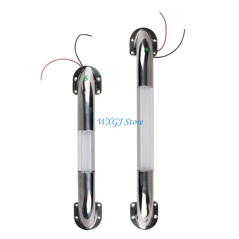 

37JE RVs Grab Handle,Stainless Steel Automobile Entry Door Assist Handle with Blue LED Light for Campers, Trailer