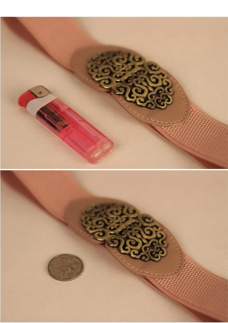 سترة نسائية على الموضة الكورية مزينة بحزام عريض مرن بإبزيم وخصر للنساء