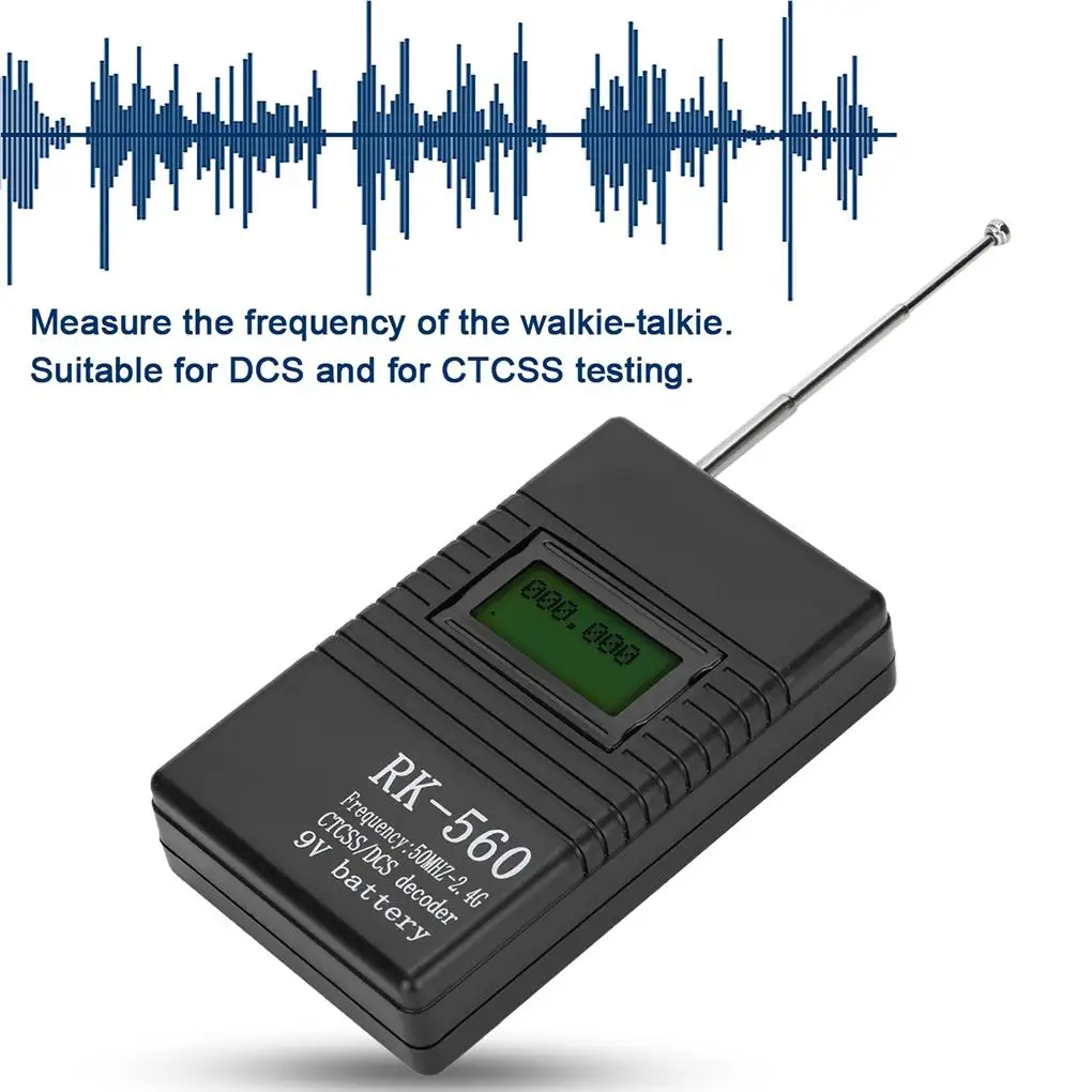 Imagem -04 - Medidor de Rádio Portátil Portátil de Teste Talkie Contador de Frequência Decodificador Ctcs e Dcs para Rk560 Walkie Talkie de Rádio Bidirecional 50mhz2.4ghz