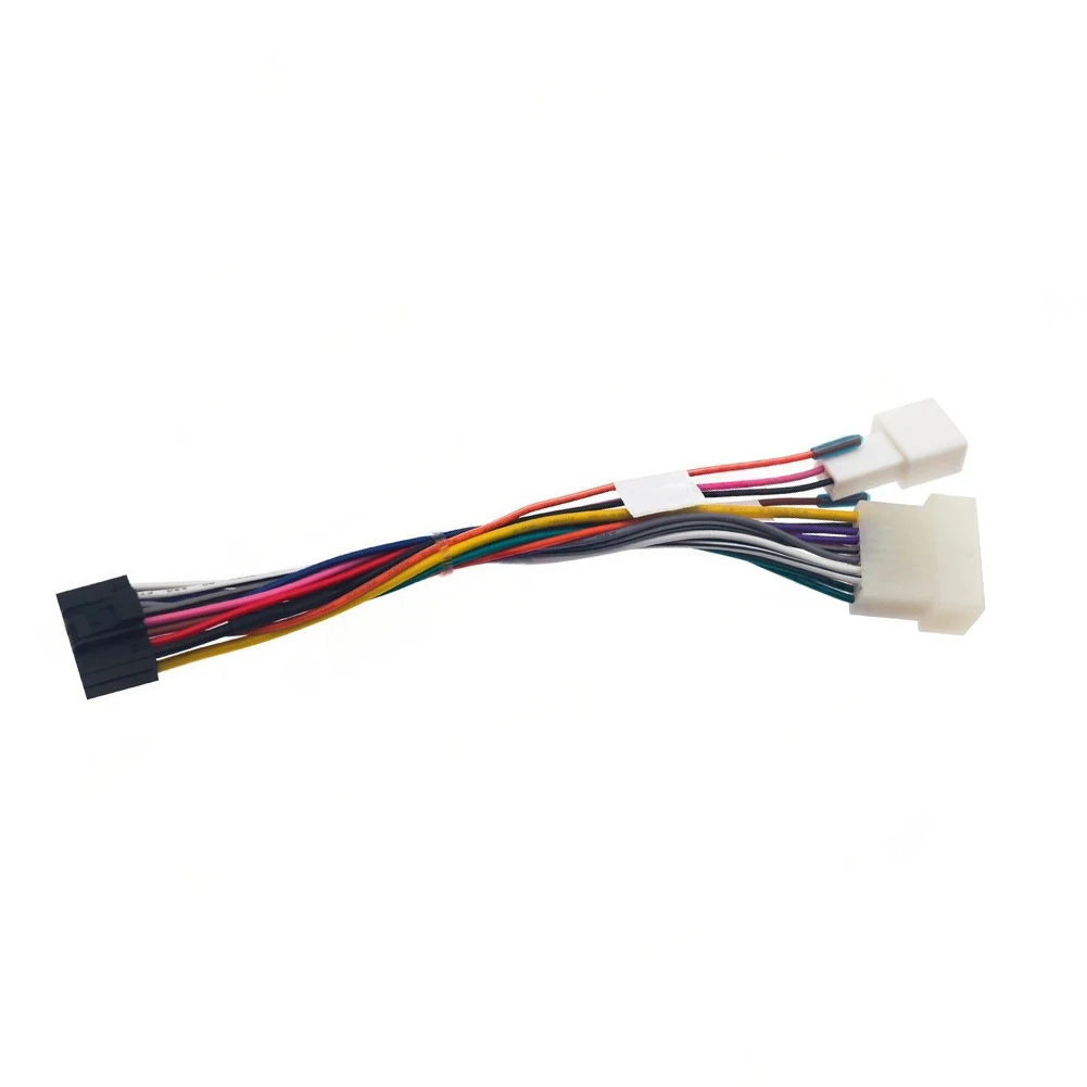

Car Stereo Cable 16-pin Power Cable Car Radio Replacement ABS Plastic Connectors Color-coded Wires Horizontal 16-pin Layout